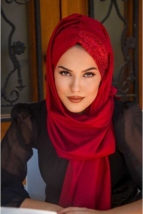 کلاه شنای حجاب قرمز زنانه Aişe Tesettür - کد 838859976