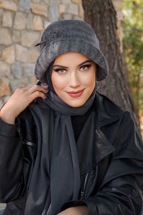 کلاه طوسی زنانه Aişe Tesettür - کد 871358798
