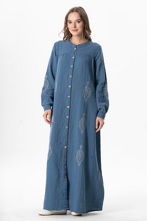 کلاه و ابایا سرمه ای زنانه پنبه ای Eliş Şile Bezi - کد 919960589