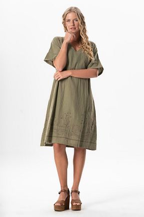 لباس خاکی زنانه بافتنی Eliş Şile Bezi - کد 919960909