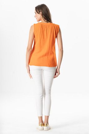 بلوز نارنجی زنانه رگولار Eliş Şile Bezi - کد 919962054