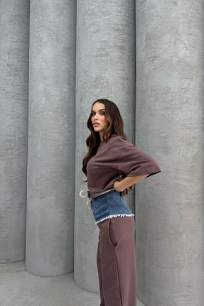 ست کرمکن اسپرت قهوه ای زنانه پنبه پلی استر Bliss - کد 920946565
