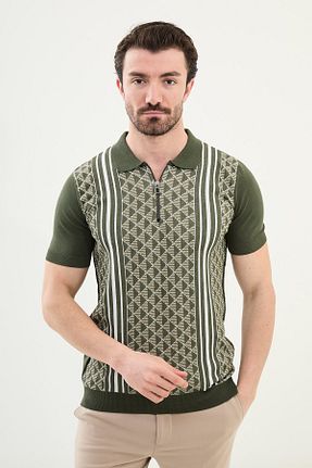 پلیور خاکی مردانه طرح دار Mcr - کد 919960349