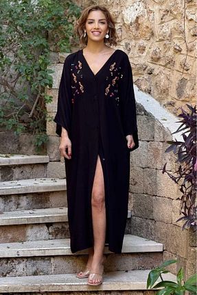 لباس سایز بزرگ مشکی زنانه سایز بزرگ Nevin Kaya Moda - کد 919979933