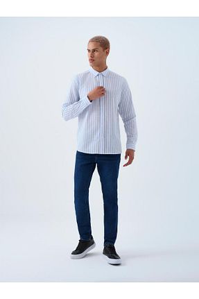 پیراهن آبی مردانه اسلیم فیت Loft - کد 919979855