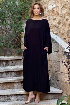 لباس سایز بزرگ مشکی زنانه سایز بزرگ Nevin Kaya Moda - کد 919979933