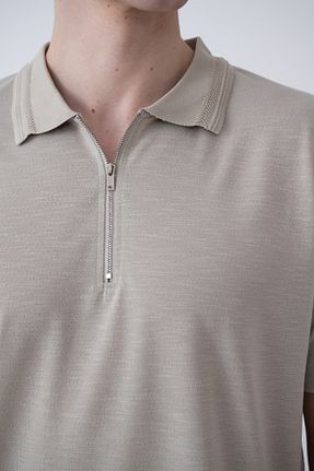 تیشرت بژ مردانه Relaxed İLKCET MODA - کد 920010479
