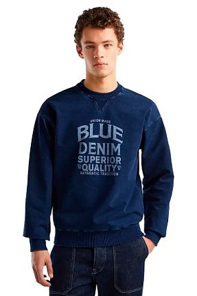 سوئیشرت سرمه ای مردانه Slogan United Colors of Benetton - کد 814735300
