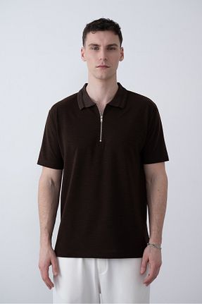 تیشرت قهوه ای مردانه Relaxed İLKCET MODA - کد 920009317