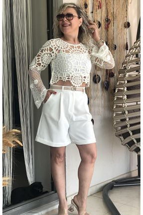 بلوز سفید زنانه Ajurlu Dila Butik - کد 920054294