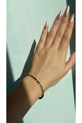 دستبند استیل (فولاد) طلائی زنانه استیل (فولاد) shesra - کد 891135939