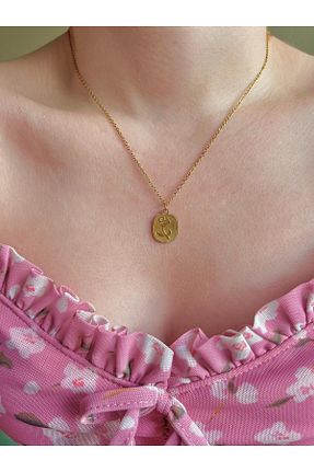 گردنبند استیل ( فولاد ) طلائی زنانه استیل ضد زنگ SİRİUS - کد 844973113