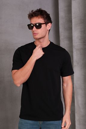 تیشرت مشکی زنانه یقه دوچرخه COTTONLAB - کد 901656238