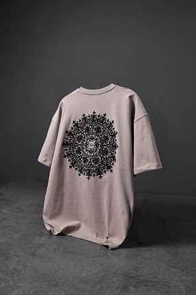تیشرت بژ مردانه اورسایز Slatra - کد 831694679