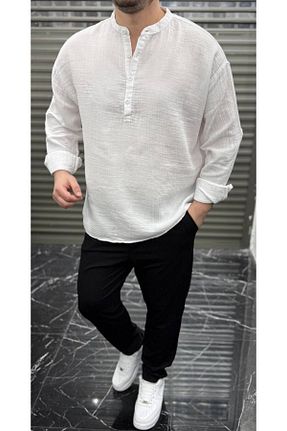 پیراهن سفید مردانه گشاد ferywear - کد 920077929