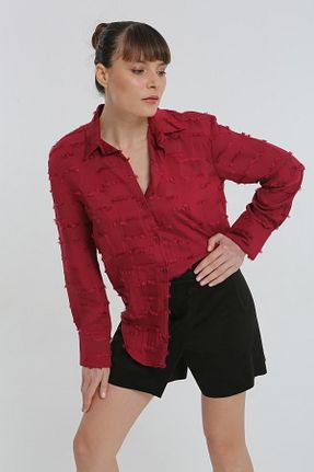 پیراهن زرشکی زنانه اورسایز YORSSTYLE - کد 882493038
