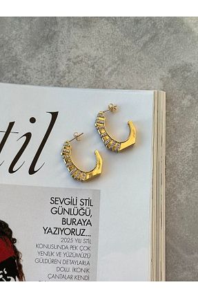 گوشواره جواهر زرد زیرکن Serenity Atelier - کد 919814165
