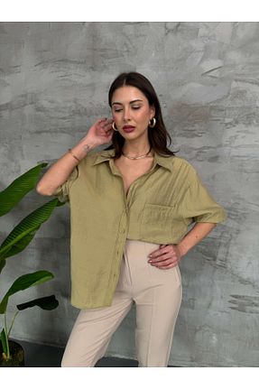 پیراهن سبز زنانه رگولار Elif Özbey Butik - کد 732436794