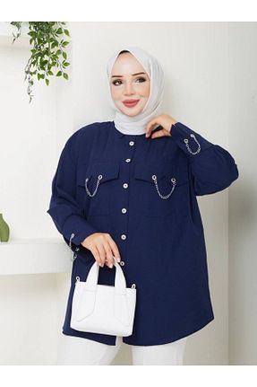 تونیک حجاب سرمه ای زنانه بافتنی Aşkın fashion - کد 921111962