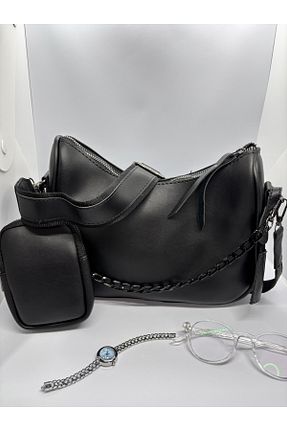کیف دوشی مشکی زنانه چرم مصنوعی MODA - کد 919723575