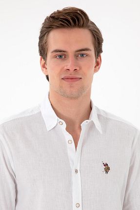 پیراهن سفید مردانه یقه پیراهنی U.S. Polo Assn. - کد 920118641