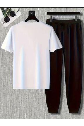 ست بالاتنه و پائین تنه سفید مردانه بافتنی LAND MODA - کد 920135035