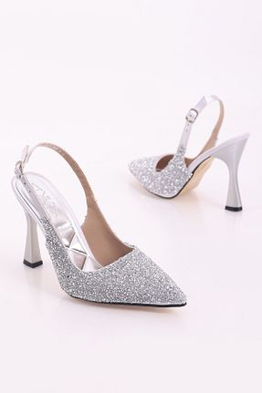 کفش پاشنه بلند کلاسیک سفید زنانه ساتن SHOESSHOPS - کد 927175187