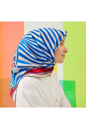 روسری آبی کرپ ساتن ابریشم Armine - کد 316146957