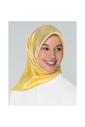 روسری زرد کرپ ساتن ابریشم Armine - کد 117922468