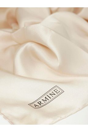 روسری طوسی کرپ ساتن ابریشم Armine - کد 920174954