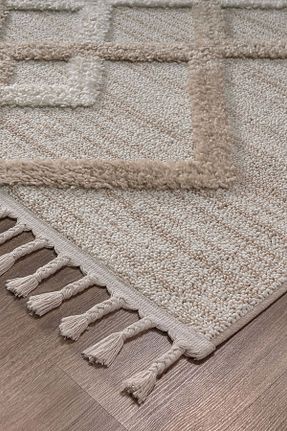 فرش بژ آنتی آلرژی SİMEREV HALI HOME CONSEPT - کد 858455496