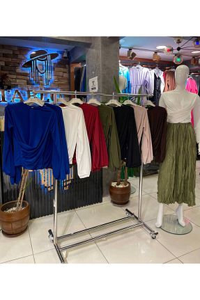 بلوز سرمه ای زنانه یقه U Enter - کد 920228994