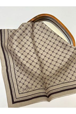 روسری بژ 90 x 90 Silk Home - کد 920241469