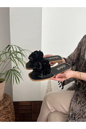 دمپائی مشکی زنانه چرم مصنوعی Behtah Kundura - کد 920282881