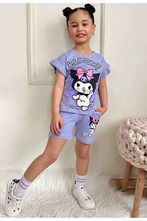 ست بالاتنه و پائین تنه بنفش بچه گانه بافت LİLLYPİCCA - کد 921212513