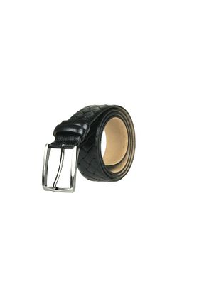 کمربند مشکی مردانه چرم خالص GUARD - کد 897265043