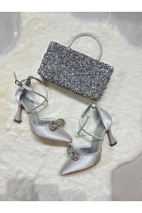 کفش مجلسی طوسی زنانه پاشنه ضخیم Pier - کد 920332023