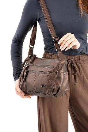 کیف دوشی قهوه ای زنانه چرم مصنوعی yuzuco - کد 921222184