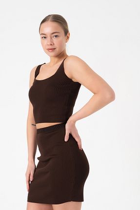 ست بالاتنه و پائین تنه قهوه ای زنانه تریکو Merry Rise - کد 920387099