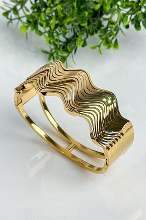 دستبند استیل (فولاد) طلائی استیل (فولاد) Enfes Takı - کد 917821147