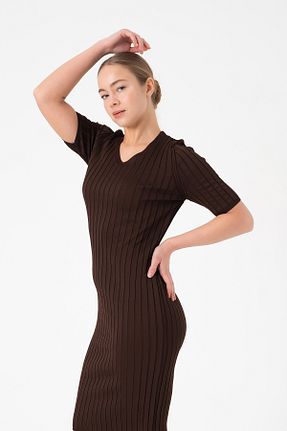 لباس قهوه ای زنانه تریکو Merry Rise - کد 920399624