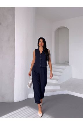 ست بالاتنه و پائین تنه سرمه ای زنانه رگولار ILLE - کد 920425545