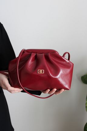 کیف پورتفوی و کلاچ زرشکی زنانه چرم مصنوعی Mimoza - کد 920416828