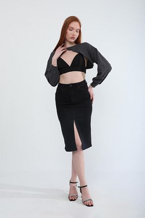 دامن مشکی زنانه الاستین BANNY JEANS - کد 901869334