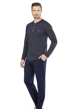 ست لباس راحتی سرمه ای مردانه پنبه ای Pierre Cardin - کد 143613497