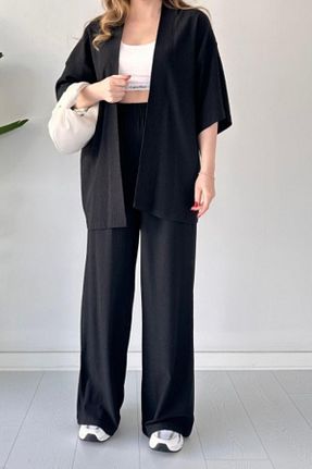 ست بالاتنه و پائین تنه مشکی زنانه بافتنی LENORA - کد 920440385
