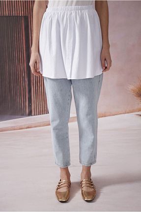 تونیک حجاب سفید زنانه بافتنی Moda Rosa - کد 921290323