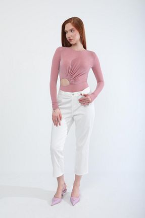 شلوار جین سفید زنانه پاچه لوله تفنگی BANNY JEANS - کد 901445524