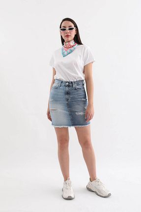 دامن آبی زنانه پنبه ای BANNY JEANS - کد 324614778