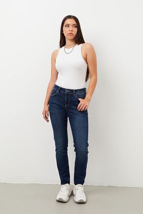 شلوار جین سرمه ای زنانه رگولار BANNY JEANS - کد 372764700